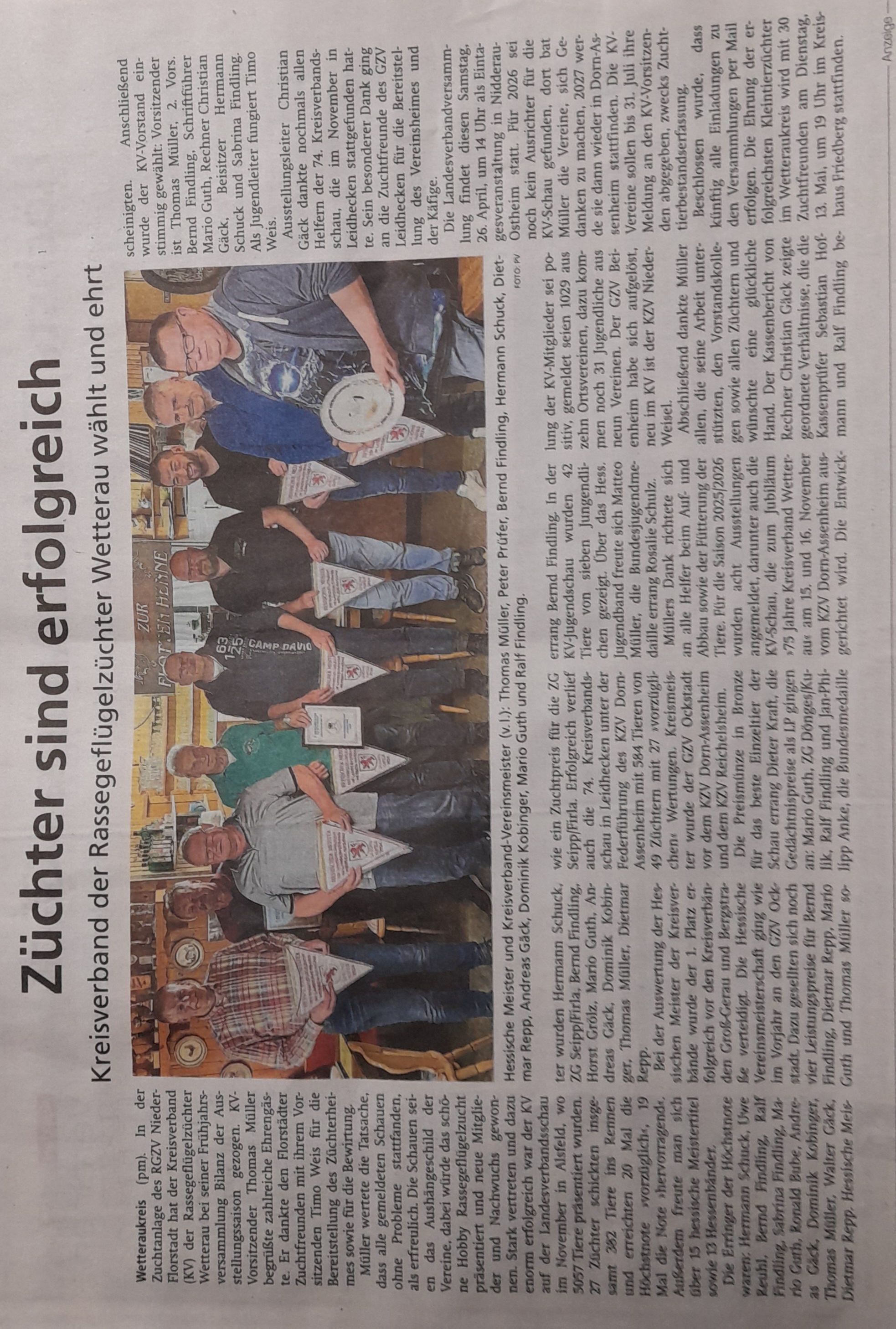 Zeitungsbericht KV Ehrung